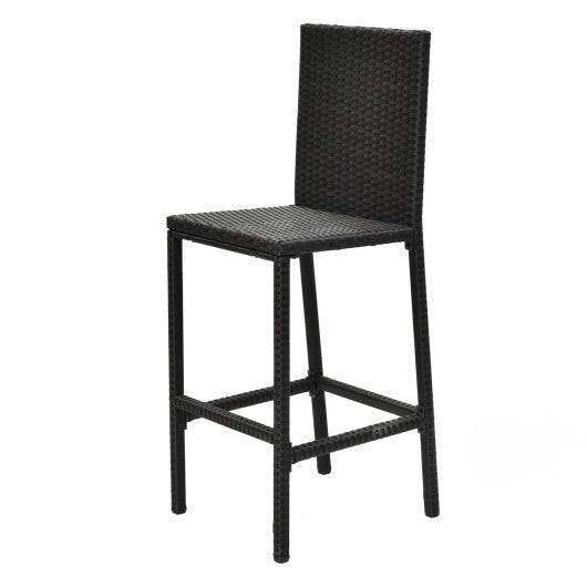  - 3 Pieces Rattan Outdoor Dining Table and Barstools Set - Outdoor Style Company