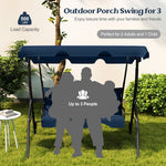  - 3 Seat Outdoor Patio Canopy Swing with Cushioned Steel Frame - Outdoor Style Company