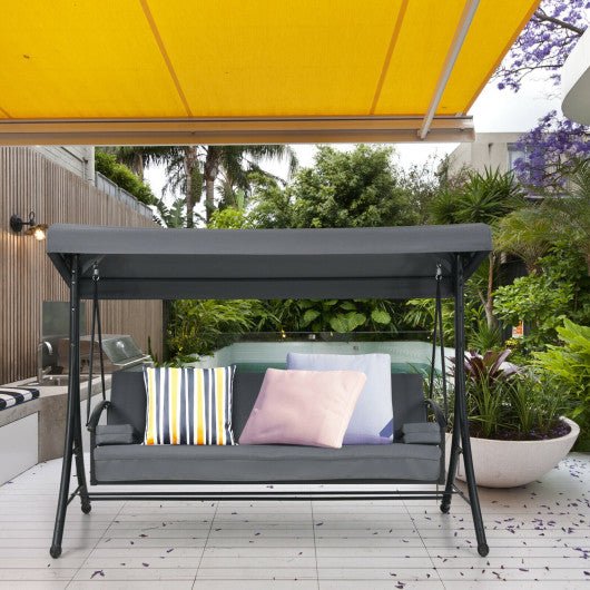  - 3 - Seat Patio Outdoor Swing with Adjustable Tilt Canopy - Outdoor Style Company