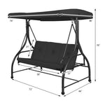  - 3 Seats Converting Outdoor Swing Canopy Hammock with Adjustable Tilt Canopy - Outdoor Style Company