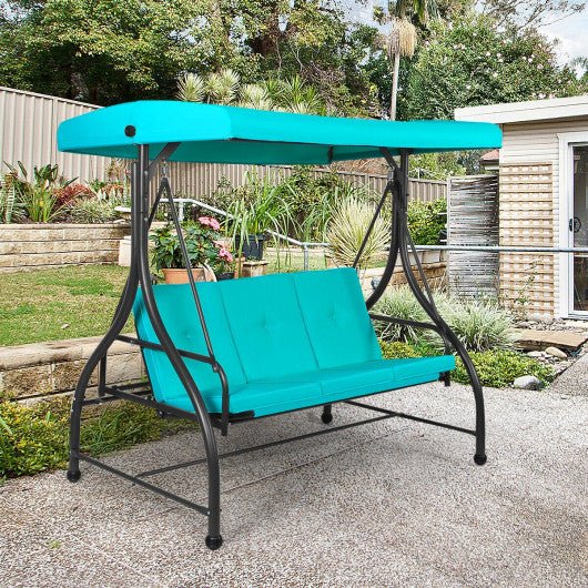  - 3 Seats Converting Outdoor Swing Canopy Hammock with Adjustable Tilt Canopy - Outdoor Style Company