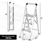  - 3 - Step Ladder Aluminum Folding Step Stool with Non - Slip Pedal and Footpads - Outdoor Style Company