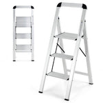  - 3 - Step Ladder Aluminum Folding Step Stool with Non - Slip Pedal and Footpads - Outdoor Style Company