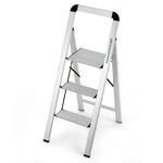  - 3 - Step Ladder Aluminum Folding Step Stool with Non - Slip Pedal and Footpads - Outdoor Style Company