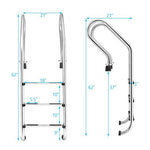  - 3 - Step Stainless Steel Non - Slip Swimming Pool Ladder - Outdoor Style Company