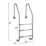  - 3 Step Stainless Steel Swimming Pool Ladder Handrail for Pool - Outdoor Style Company