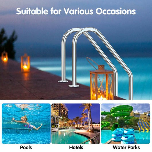  - 3 Step Stainless Steel Swimming Pool Ladder Handrail for Pool - Outdoor Style Company