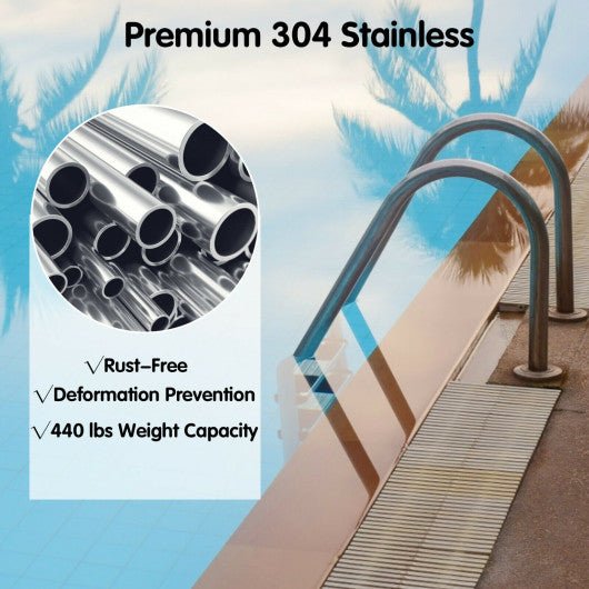  - 3 Step Stainless Steel Swimming Pool Ladder Handrail for Pool - Outdoor Style Company