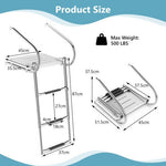  - 3 - Step Telescoping Boat Ladder with Fiberglass Platform and Handrails - Outdoor Style Company