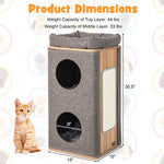 - 3 - Story Cat House with Scratching Board for Indoor Cats - Outdoor Style Company