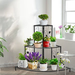  - 3 Tier Floral Corner Metal Plant Pot Rack - Outdoor Style Company