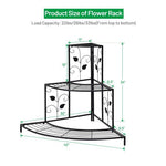  - 3 Tier Floral Corner Metal Plant Pot Rack - Outdoor Style Company