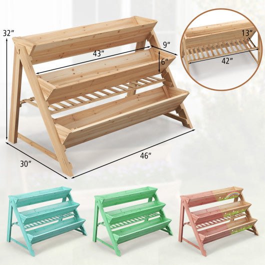  - 3 - Tier Garden Bed with Storage Shelf 2 Hanging Hooks and 3 Bed Liners - Outdoor Style Company