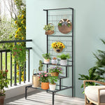  - 3 - Tier Hanging Plant Stand with Grid Panel Display Shelf - Outdoor Style Company