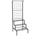  - 3 - Tier Hanging Plant Stand with Grid Panel Display Shelf - Outdoor Style Company