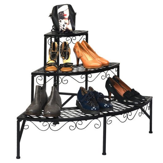  - 3 Tier Metal Corner Plant Display Rack - Outdoor Style Company