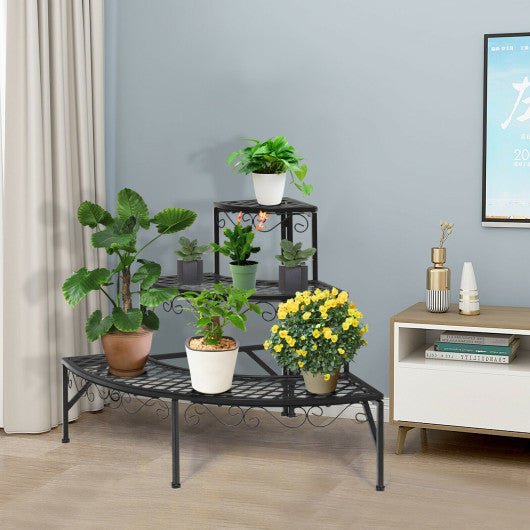  - 3 Tier Metal Corner Plant Display Rack - Outdoor Style Company