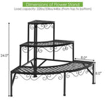  - 3 Tier Metal Corner Plant Display Rack - Outdoor Style Company