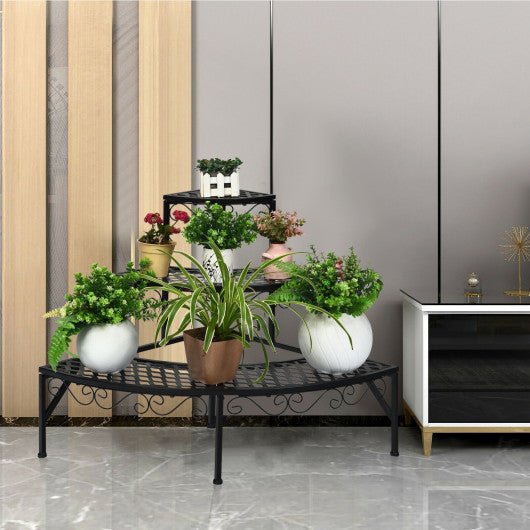  - 3 Tier Metal Corner Plant Display Rack - Outdoor Style Company