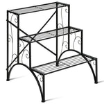  - 3 - Tier Metal Plant Rack Garden Shelf in Stair Style - Outdoor Style Company