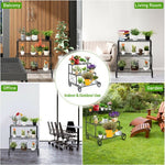  - 3 Tier Outdoor Metal Garden Planter Holder Shelf - Outdoor Style Company