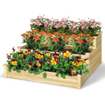  - 3 - Tier Raised Garden Bed Wood Planter Kit for Flower Vegetable Herb - Outdoor Style Company