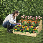  - 3 - Tier Raised Garden Bed Wood Planter Kit for Flower Vegetable Herb - Outdoor Style Company