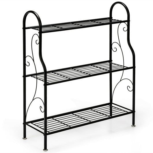  - 3 - Tier Scrollwork Designed Metal Plant Stand - Outdoor Style Company