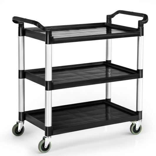  - 3 - Tier Utility Service Cart with Lockable Wheels and Double Handles - Outdoor Style Company