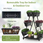  - 3 - Tier Vertical Raised Garden Bed with 4 Wheels and 6 Container Boxes - Outdoor Style Company