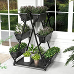  - 3 - Tier Vertical Raised Garden Bed with 4 Wheels and 6 Container Boxes - Outdoor Style Company