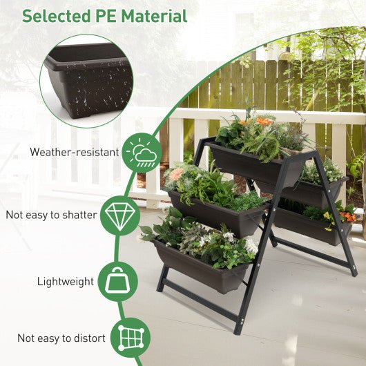  - 3 - Tier Vertical Raised Garden Bed with 5 Plant Boxes - Outdoor Style Company