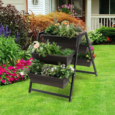  - 3 - Tier Vertical Raised Garden Bed with 5 Plant Boxes - Outdoor Style Company