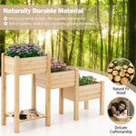  - 3 - Tier Wooden Raised Garden Bed with Open Storage Shelf - Outdoor Style Company