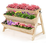  - 3 Tier Wooden Vertical Raised Garden Bed with Storage Shelf - Outdoor Style Company