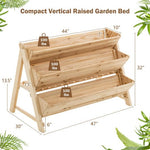  - 3 Tier Wooden Vertical Raised Garden Bed with Storage Shelf - Outdoor Style Company