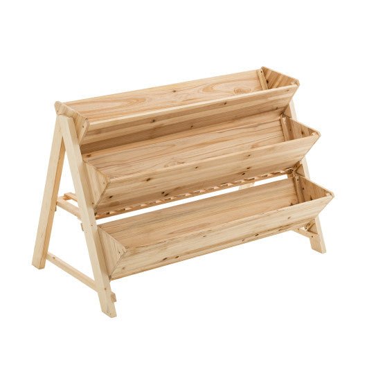  - 3 Tier Wooden Vertical Raised Garden Bed with Storage Shelf - Outdoor Style Company