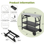  - 3 Tiers Foldable Outdoor Cart on 2 Wheels with Phone Holder - Outdoor Style Company