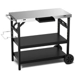  - 3 Tiers Foldable Outdoor Cart on 2 Wheels with Phone Holder - Outdoor Style Company