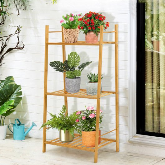  - 3 Tiers Vertical Bamboo Plant Stand - Outdoor Style Company