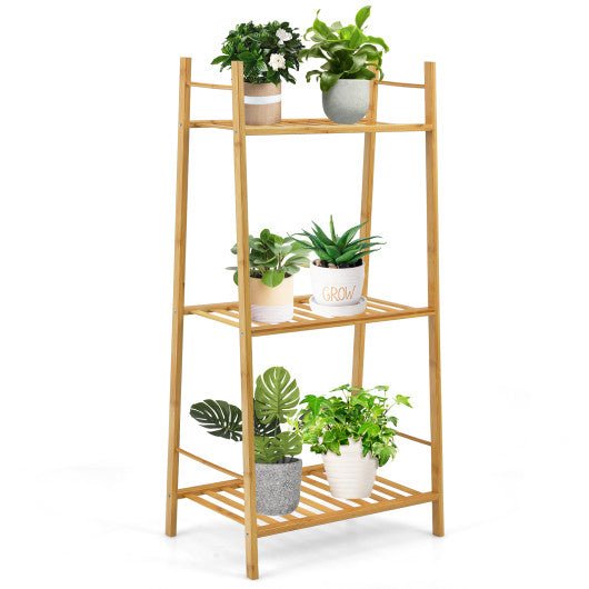  - 3 Tiers Vertical Bamboo Plant Stand - Outdoor Style Company