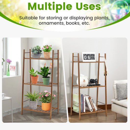  - 3 Tiers Vertical Bamboo Plant Stand - Outdoor Style Company