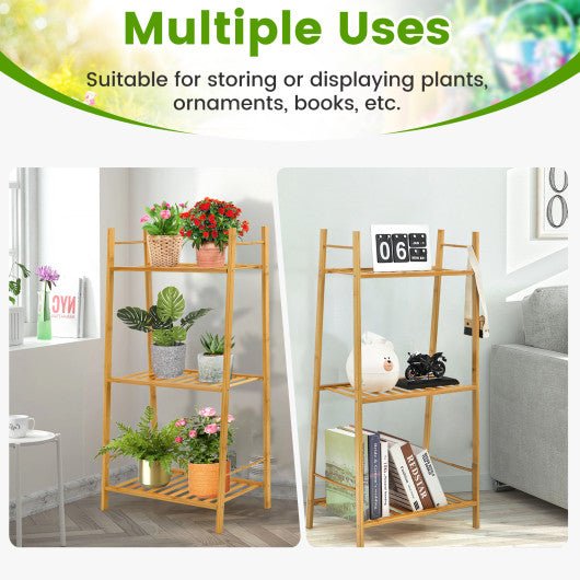  - 3 Tiers Vertical Bamboo Plant Stand - Outdoor Style Company