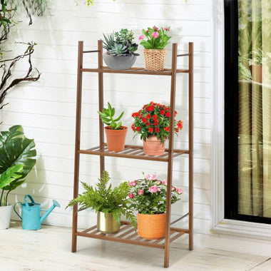  - 3 Tiers Vertical Bamboo Plant Stand - Outdoor Style Company