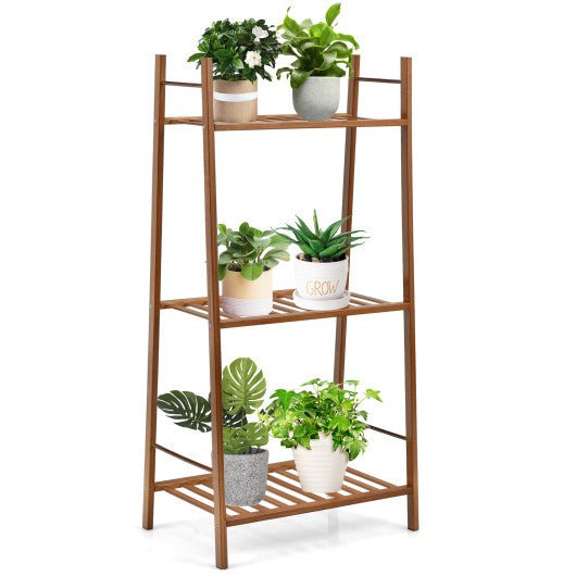  - 3 Tiers Vertical Bamboo Plant Stand - Outdoor Style Company