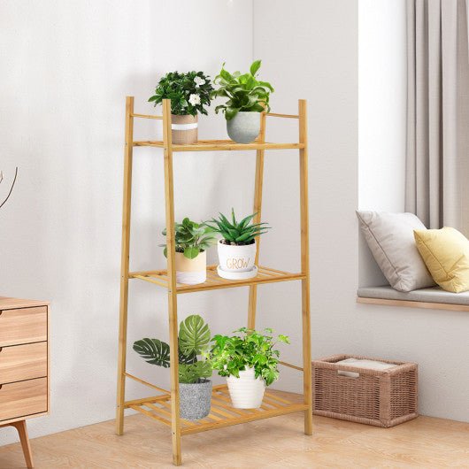  - 3 Tiers Vertical Bamboo Plant Stand - Outdoor Style Company