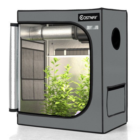  - 30 × 18 × 36 Inch Mylar Hydroponic Grow Tent with Observation Window and Floor Tray - Outdoor Style Company