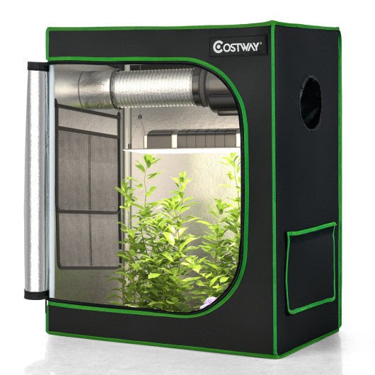  - 30 × 18 × 36 Inch Mylar Hydroponic Grow Tent with Observation Window and Floor Tray - Outdoor Style Company