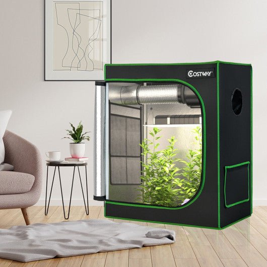  - 30 × 18 × 36 Inch Mylar Hydroponic Grow Tent with Observation Window and Floor Tray - Outdoor Style Company