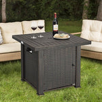  - 30 Inch 50000 BTU Square Propane Gas Fire Pit Table with Table Cover - Outdoor Style Company